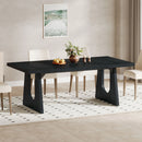 Axyaa Rustic Wood Dining Table, Seats 6-8, 70.9-Inch Rectangular, Black Legs