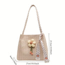 Axyaa Women's Woven Messenger Bag, Summer Handbag, Shoulder Tote for Travel, Beach, Shopping