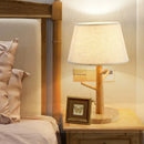 Axyaa Nordic LED Wood Log Table Lamp - Modern Minimalist Style