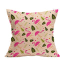 Axyaa Summer Flamingo Linen Pillowcase - 45*45cm