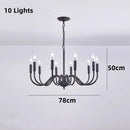 Axyaa Rustic Industrial Candle Chandelier Pendant Light for Living Room Dining Bar