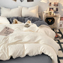 Axyaa Washed Cotton Bedding Set, Brief Style, Duvet Cover & Pillowcase, Twin-Full-Queen Sizing