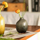 Axyaa Circular Glass Vase Desk Decoration Hydroponics Flower Pots Modern Decor