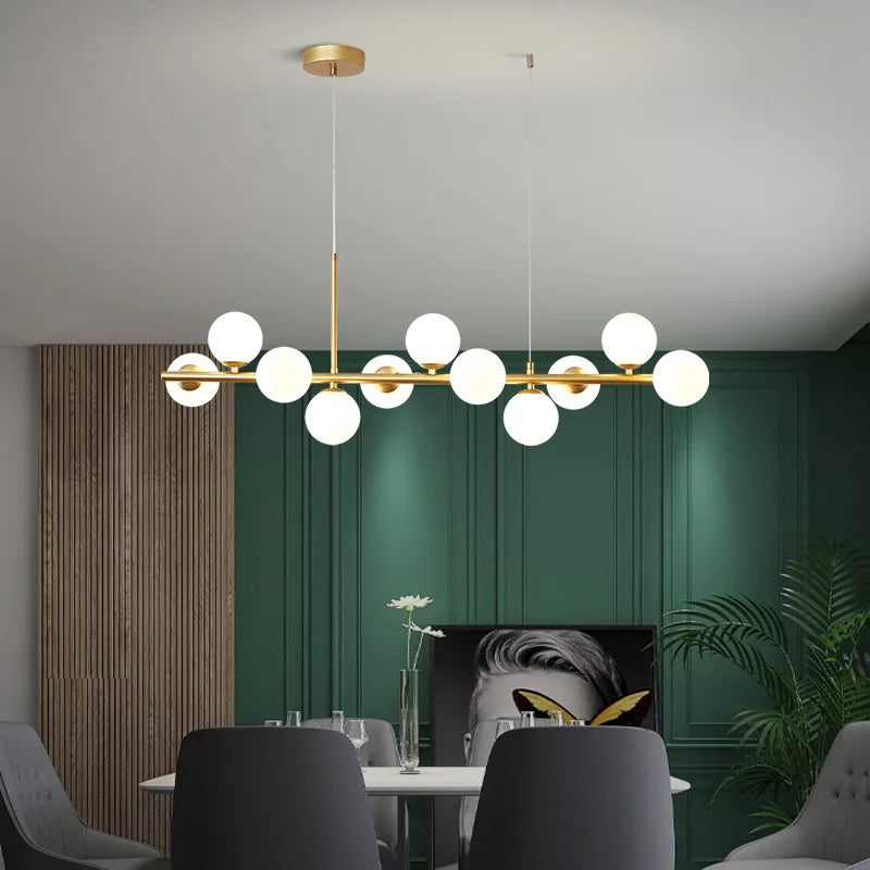 Nordic Modern Golden Glass Ball Chandelier by Axyaa - LED Pendant Lights for Home Lighting