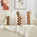 Axyaa Bohemian Tufted Tassel Pillowcase Set