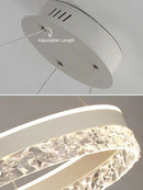 Axyaa Circle Chandelier Crystal Pendant Lamp, Postmodern Minimalist Living Room Lighting