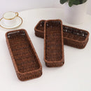 Axyaa Rectangular Faux Rattan Storage Basket for Home Organization