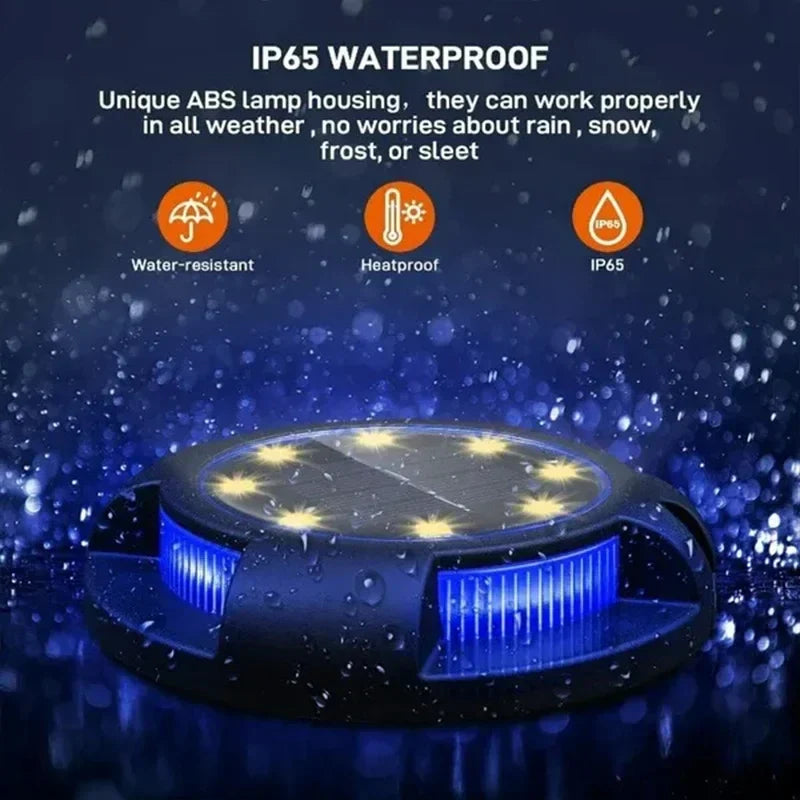 Axyaa Solar Disk Light Garden Spotlight Underground Deck Lamp LED Decor