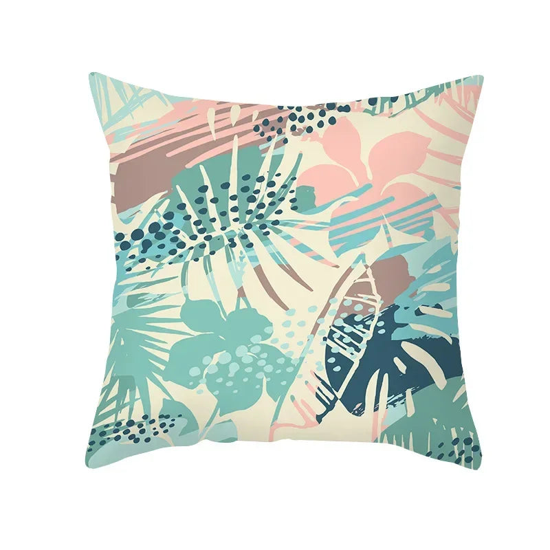Axyaa Tropical Plant Pillowcase 45*45cm Decor for Home Office Car