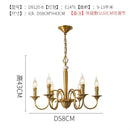 Axyaa Retro Copper Gold Candle Chandelier French Luxury Pendant Lamps
