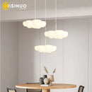 Axyaa Cloud Ceiling Chandelier: White Cream Pendant Light for Dining Living Kitchen Decor