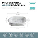 Axyaa Marble Grey Ceramic Bake Set - 1500 ML Porcelain Bake Plate Souffle Tapas Pie