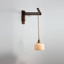 Axyaa Wooden LED Wall Lamp Clear Glass Gold Socket Modern Stair Light