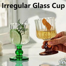 Axyaa Vintage Ripple Wine Glass Low Leg Cocktail Cup for Home Bar
