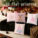 Axyaa Merry Christmas Pillows with Festive Designs for Sofa, Bedroom, Car