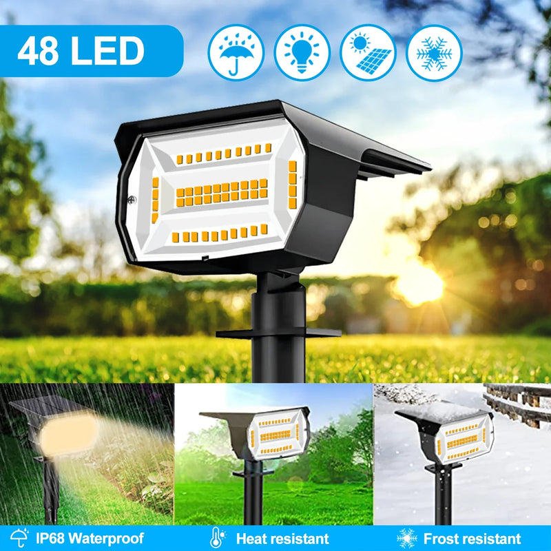 Axyaa Solar LED Landscape Spotlights - 3 Modes Waterproof Outdoor Wall Lights