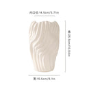 Axyaa Irregular Wavy Patterns Ceramic Vase White Pot Home Decoration