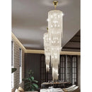 Axyaa Crystal Pendant Light for Duplex Staircase - Elegant Long Light Luxury Design