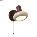 Axyaa LED Wall Sconce Yellow Travertine Pull Chain Switch, Mid Century Modern Style