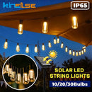 Axyaa Solar LED String Lights: Shatterproof S14 Bulbs for Outdoor Patio Waterproof Lighting