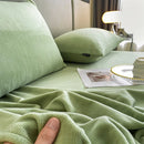 Axyaa Crystal Velvet Flat Sheet, Warm Solid Color Bed Linen, Multi Size Bedspreads Soft