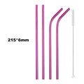 Axyaa Stainless Steel Straw Set - Reusable, High Quality, Colorful, with Cleaner Brush