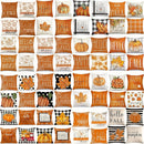 Axyaa Buffalo Check Print Linen Pillow Cover 45x45 for Fall Thanksgiving Decor