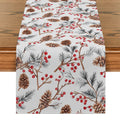 Festive Fir Pine Berry Table Runner by Axyaa for Dining & Party Decor