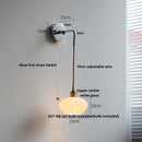 Axyaa Iron Canopy LED Wall Lamp with Pull Chain Switch - Modern Nordic Design