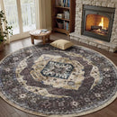Axyaa Retro Bohemian Round Living Room Carpet - Fashionable & High-end Home Decor