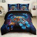 Axyaa Butterfly Flower Print Bedding Set - Soft Duvet Cover for Bedroom
