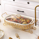 Axyaa Nordic Ceramic Dinnerware Set with Lid and Candle Holder