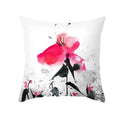 Axyaa Fresh Ink Flower Print Pillowcase: Perfect for Office, Living Room, Car Decor