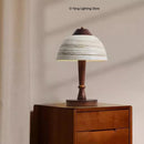Axyaa Ceramic Lampshade with Wood Base for Bedroom, Parlor, Hotel, Dining Area