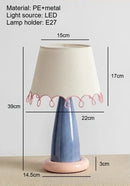Memphis Ceramic Table Lamp with Nordic Fabric Shade for Bedroom, Living Room - Axyaa