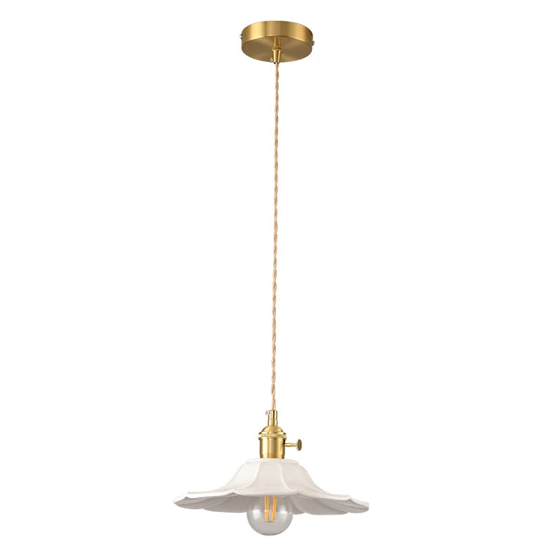 Axyaa White Ceramic LED Pendant Lamp Modern Hanging Light Fixtures
