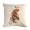 Peacock Linen Cushion Cover 45*45cm by Axyaa