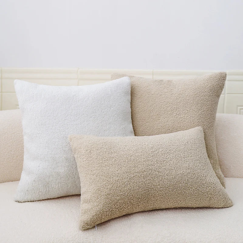 Axyaa Soft Plush Corduroy Throw Pillow Covers for Sofa Couch and Bedroom