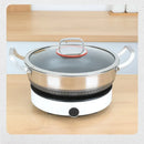 Axyaa Double Ear Stainless Steel Stew Pot with Lid, Non-Stick Pancake Baking Tray