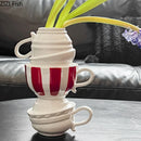 Axyaa Creative Cup Ceramic Vase Ornament Flower Arrangement Artistic Craft
