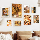 Autumn Forest Squirrel Landscape Canvas Wall Art Print Home Decor by Axyaa