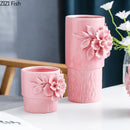 Axyaa Pink Ceramic Vase Elegant Floral Room Decor Aesthetic Flower Arrangement Pot