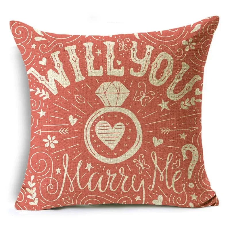 Axyaa Pink Heart Pattern Cushion Cover - 40cm/45cm & 50cm Sizes