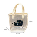 Axyaa Black Cat Mesh Handbag: Cute, Spacious, Versatile, Transparent Beach Bag