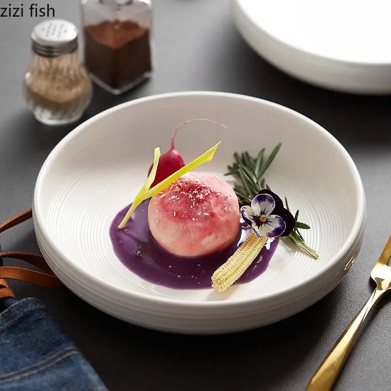 Axya Ceramic Tableware Set for Restaurant Salad Soup Pasta Snacks Dessert Dining
