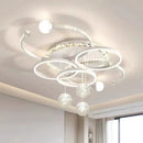 Axyaa Gold Black White Starry Sky LED Chandelier for Bedroom & Restaurant