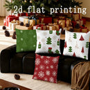 Axyaa Christmas Tree & Snowflake Pattern Cushion Cover for Sofa, Bedroom, Car