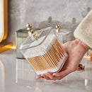 Axyaa Cotton Swab Ball Holder Jar Dispenser Makeup Organizer for Bath Makeup