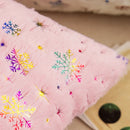 Axyaa Gold Snowflake Plush Pillowcase for Christmas Home Decor