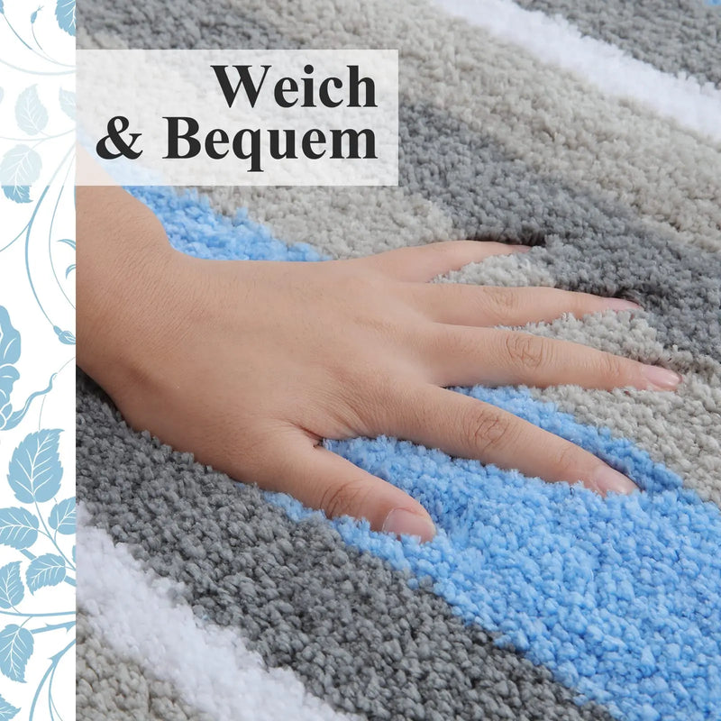 Axyaa Plush Chenille Bath Mat: Soft, Non-Slip, Absorbent & Machine Washable
